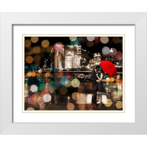 A Kiss in the Night White Modern Wood Framed Art Print with Double Matting by Loumer, Dianne