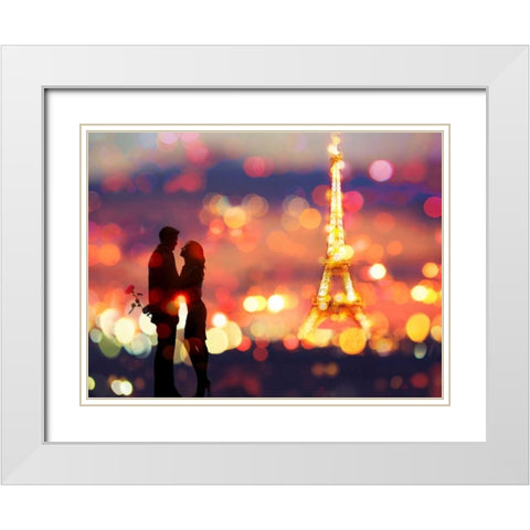 A Date in Paris White Modern Wood Framed Art Print with Double Matting by Loumer, Dianne
