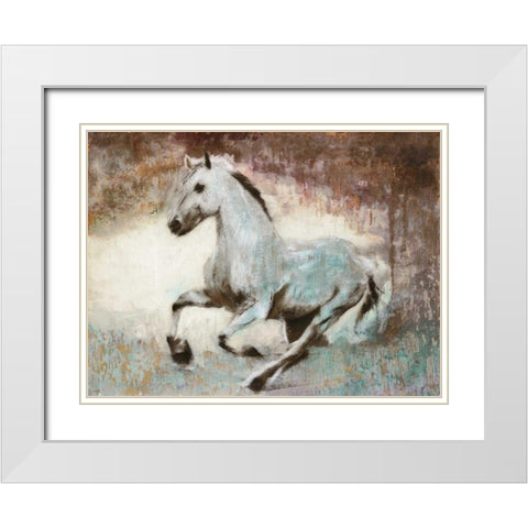 White Star White Modern Wood Framed Art Print with Double Matting by Moschetta, Dario