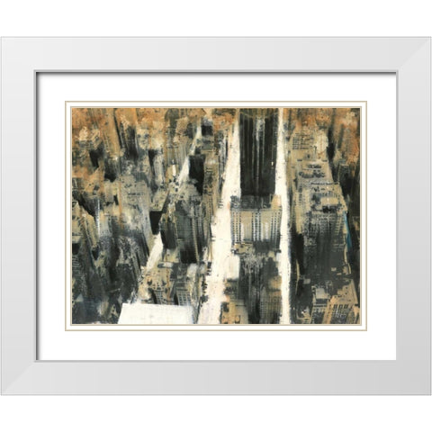 NYC7 White Modern Wood Framed Art Print with Double Matting by Moschetta, Dario