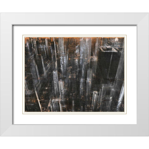 NYC Aerial 1 White Modern Wood Framed Art Print with Double Matting by Moschetta, Dario