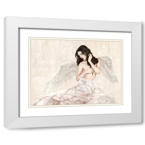 Inspiring Angel White Modern Wood Framed Art Print with Double Matting by Duval, Sonya