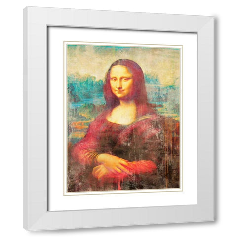 Mona Lisa 2.0 White Modern Wood Framed Art Print with Double Matting by Chestier, Eric