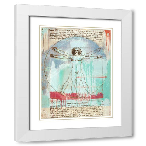 Vitruvian Man 2.0 White Modern Wood Framed Art Print with Double Matting by Chestier, Eric