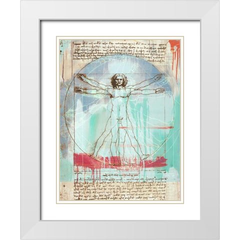 Vitruvian Man 2.0 White Modern Wood Framed Art Print with Double Matting by Chestier, Eric