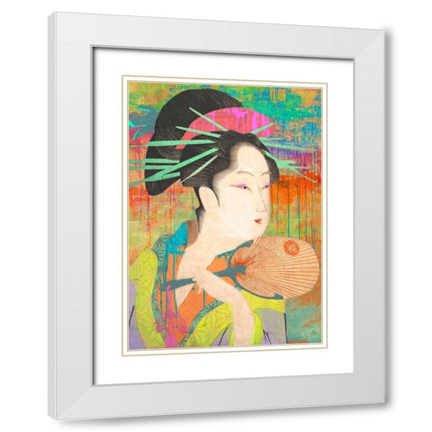 Hommage to Chokosai White Modern Wood Framed Art Print with Double Matting by Chestier, Eric