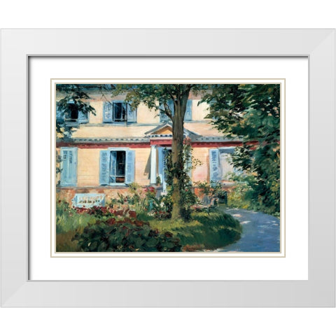 The House at Rueil  White Modern Wood Framed Art Print with Double Matting by Manet, Edouard