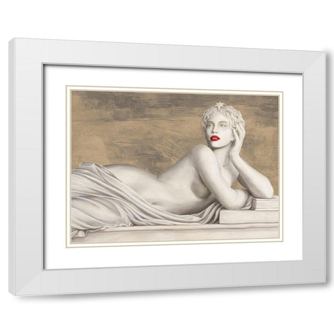 Eternal Beauty (detail) White Modern Wood Framed Art Print with Double Matting by Eleanor, Setti