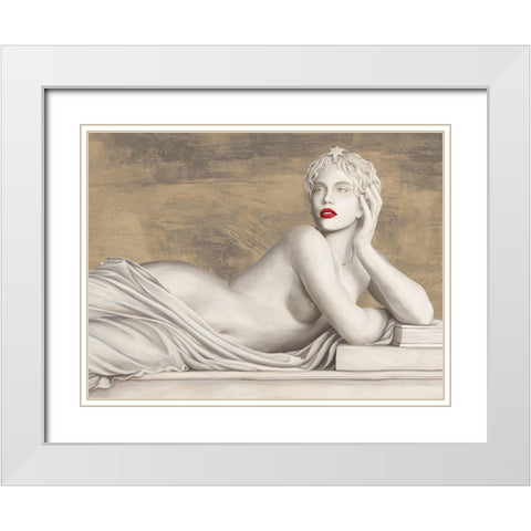 Eternal Beauty (detail) White Modern Wood Framed Art Print with Double Matting by Eleanor, Setti
