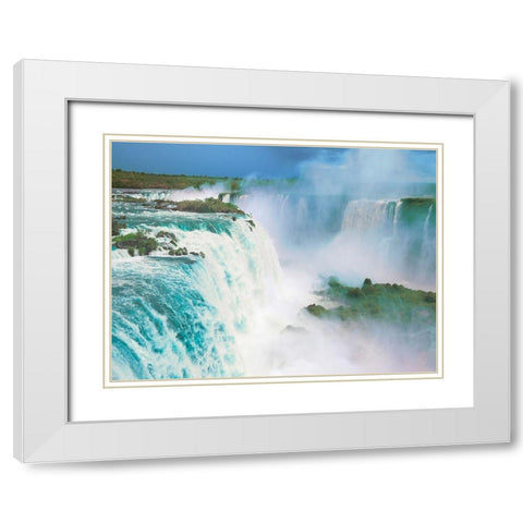 Iguazu Falls, Brazil White Modern Wood Framed Art Print with Double Matting by Frank, Krahmer