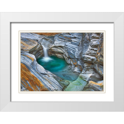 Valle Verzasca, Switzerland White Modern Wood Framed Art Print with Double Matting by Frank, Krahmer