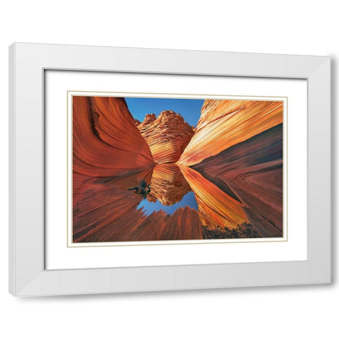 The Wave in Vermillion Cliffs, Arizona White Modern Wood Framed Art Print with Double Matting by Frank, Krahmer