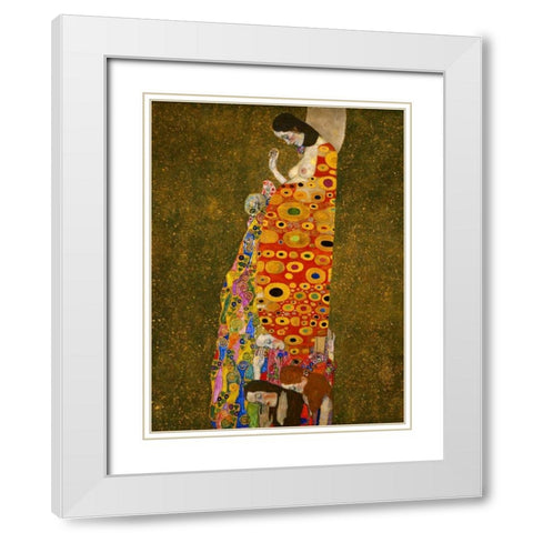 Hope White Modern Wood Framed Art Print with Double Matting by Klimt, Gustav