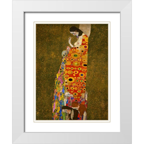Hope White Modern Wood Framed Art Print with Double Matting by Klimt, Gustav