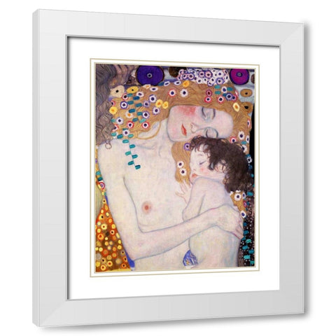 Le Tre eta della donna White Modern Wood Framed Art Print with Double Matting by Klimt, Gustav