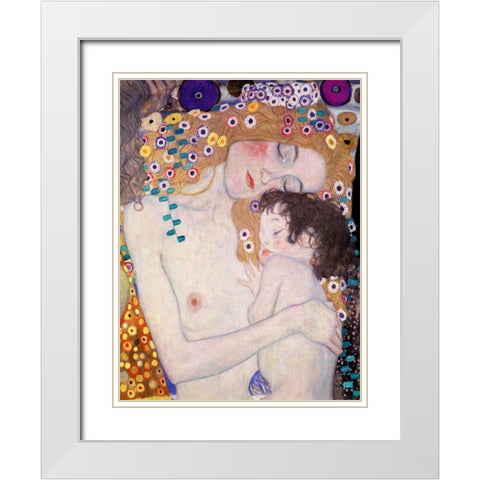 Le Tre eta della donna White Modern Wood Framed Art Print with Double Matting by Klimt, Gustav