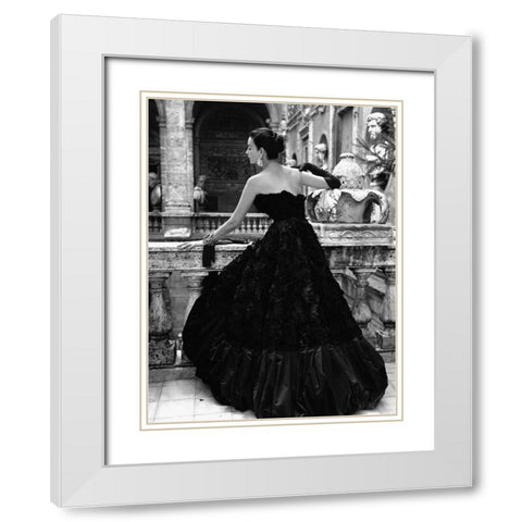 Black Evening Dress Roma 1952 White Modern Wood Framed Art Print with Double Matting by Naylor, Genevieve