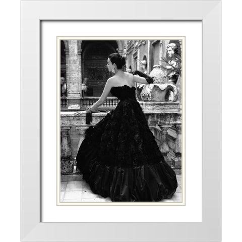 Black Evening Dress Roma 1952 White Modern Wood Framed Art Print with Double Matting by Naylor, Genevieve