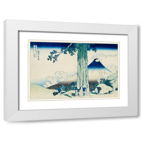 View of Mount Fuji ca. 1829-1833 White Modern Wood Framed Art Print with Double Matting by Hokusai