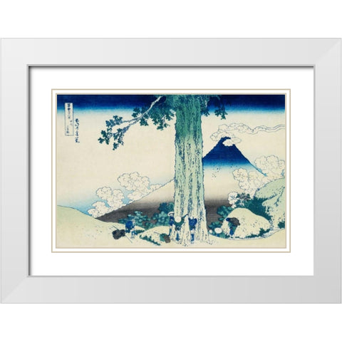 View of Mount Fuji ca. 1829-1833 White Modern Wood Framed Art Print with Double Matting by Hokusai