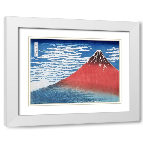 Fine Wind Clear Morning White Modern Wood Framed Art Print with Double Matting by Hokusai