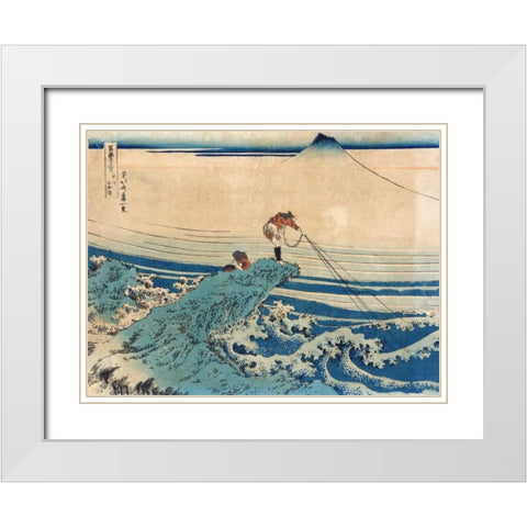 Koshu kajikazawa (From 36 Views of Mount Fuji) White Modern Wood Framed Art Print with Double Matting by Hokusai, Katsushika
