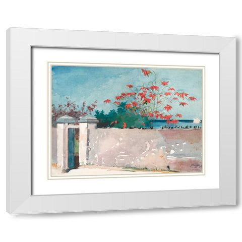 A Wall, Nassau White Modern Wood Framed Art Print with Double Matting by Homer, Winslow