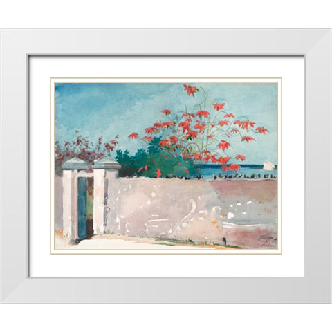 A Wall, Nassau White Modern Wood Framed Art Print with Double Matting by Homer, Winslow
