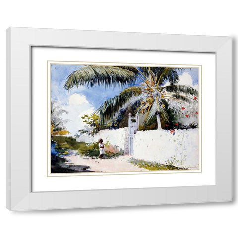 A Garden in Nassau  White Modern Wood Framed Art Print with Double Matting by Homer, Winslow