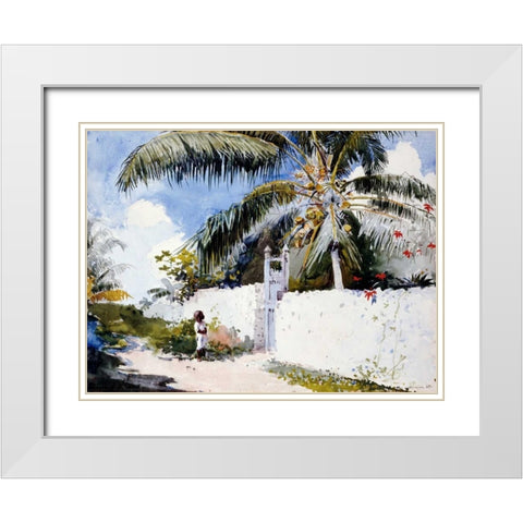 A Garden in Nassau  White Modern Wood Framed Art Print with Double Matting by Homer, Winslow