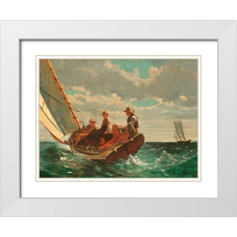 Breezing Up (A Fair Wind) White Modern Wood Framed Art Print with Double Matting by Homer, Winslow