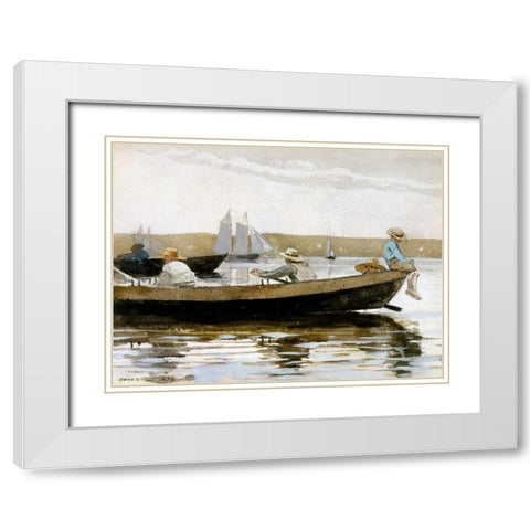 Boys in a Dory White Modern Wood Framed Art Print with Double Matting by Homer, Winslow