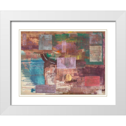 Kaleidos White Modern Wood Framed Art Print with Double Matting by Corrado, Italo