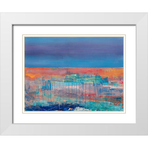 Riflessi della sera White Modern Wood Framed Art Print with Double Matting by Corrado, Italo