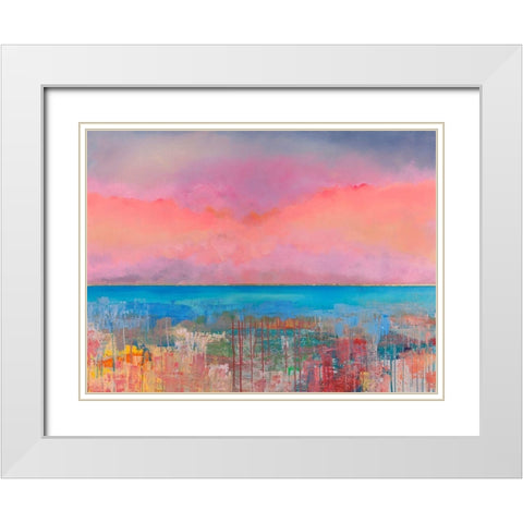 Tramonto infinito White Modern Wood Framed Art Print with Double Matting by Corrado, Italo