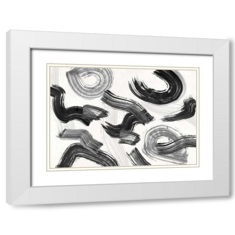 Happening White Modern Wood Framed Art Print with Double Matting by Ikeda, Haru