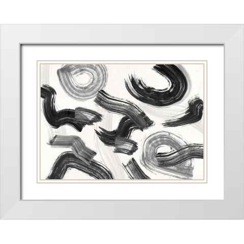 Happening White Modern Wood Framed Art Print with Double Matting by Ikeda, Haru