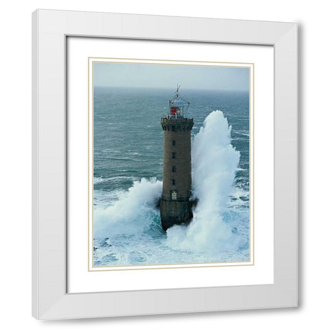 Kereon White Modern Wood Framed Art Print with Double Matting by Guichard, Jean