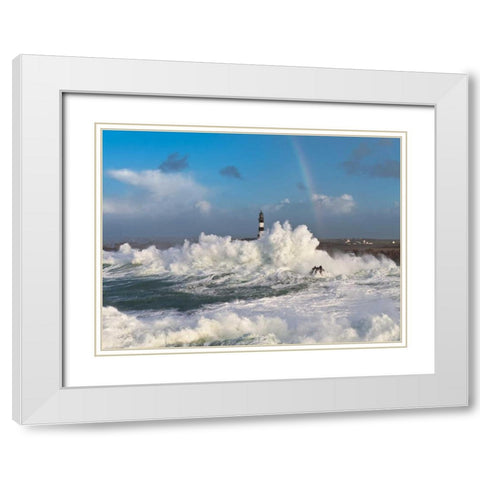 Le Creac h White Modern Wood Framed Art Print with Double Matting by Guichard, Jean