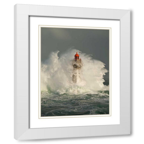 La Jument White Modern Wood Framed Art Print with Double Matting by Guichard, Jean