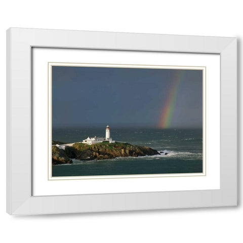 Rainbow over Fanad-Head Ireland White Modern Wood Framed Art Print with Double Matting by Guichard, Jean