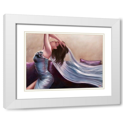 Cristelle White Modern Wood Framed Art Print with Double Matting by Silver, John