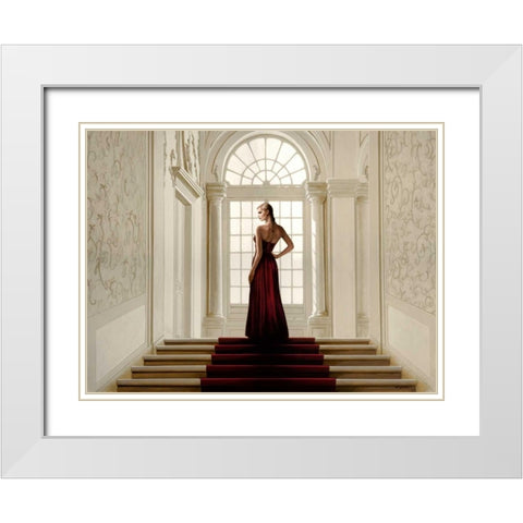 Remembering the Dance White Modern Wood Framed Art Print with Double Matting by Silver, John