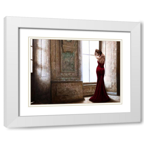 At the Palace White Modern Wood Framed Art Print with Double Matting by Silver, John