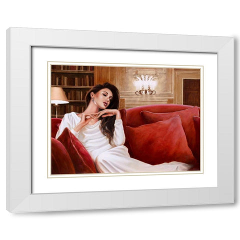 A sweet memory White Modern Wood Framed Art Print with Double Matting by Silver, John