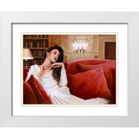 A sweet memory White Modern Wood Framed Art Print with Double Matting by Silver, John