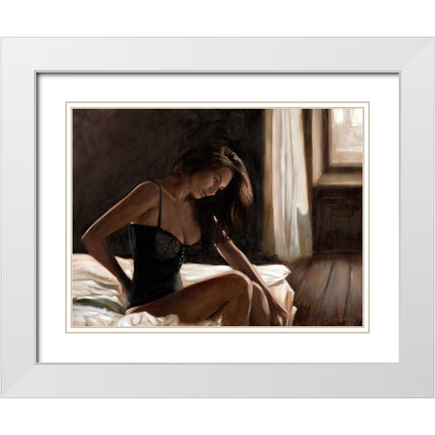 Dim Light White Modern Wood Framed Art Print with Double Matting by Silver, John