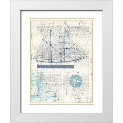 Classic Sailing I White Modern Wood Framed Art Print with Double Matting by Joannoo