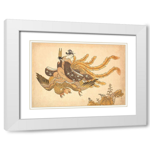 Disguised Immortal White Modern Wood Framed Art Print with Double Matting by Suzuki, Harunobu