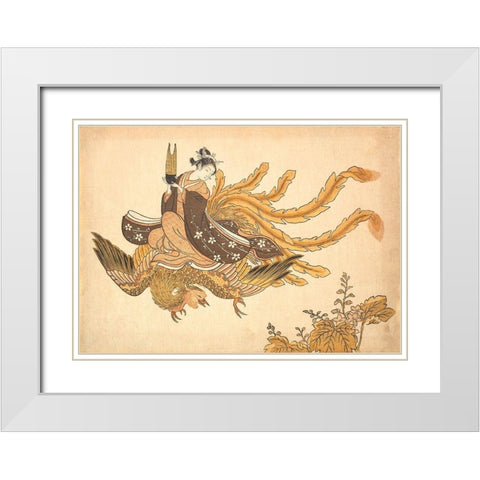 Disguised Immortal White Modern Wood Framed Art Print with Double Matting by Suzuki, Harunobu